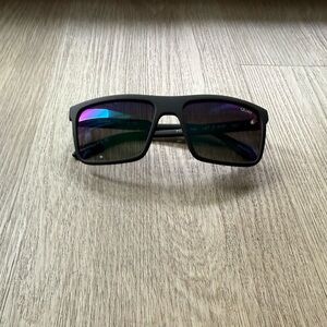 quay australia let it run matte black 7 blue square polarized sunglasses eyewear